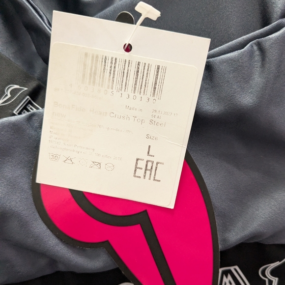NWT Bonafide Sports Bras Heart Crush Top Steel - Picture 5 of 7